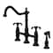 Kingston Brass KS1270TXBS French Country Bridge Kitchen Faucet W/ Brass Sprayer, Black KS1270TXBS - alternate 1